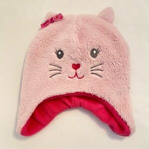Wonder Nation Critter Hat Cat Faux Fur Pink Size 2T-5T